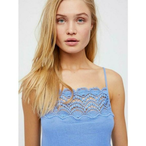 NWT Free People Intimately Abbie Crinkle Cotton Crochet Slip Maxi Dress - Picture 4 of 6